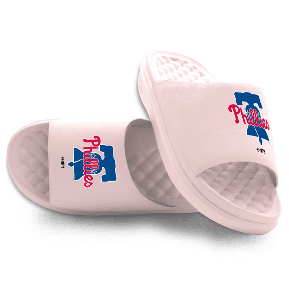 Youth ISlide Pink Philadelphia Phillies Primary Motive Slide Sandals