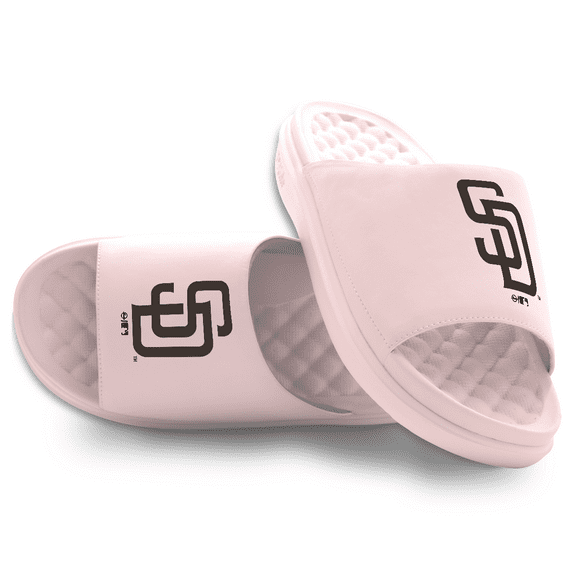 Youth ISlide Pink San Diego Padres Primary Motive Slide Sandals