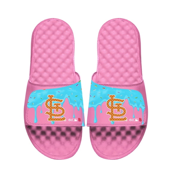Youth ISlide Pink St. Louis Cardinals Ice Cream Drip Slide Sandals