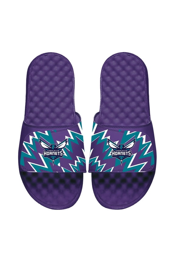 Youth ISlide Purple Charlotte Hornets High Energy Slide Sandals