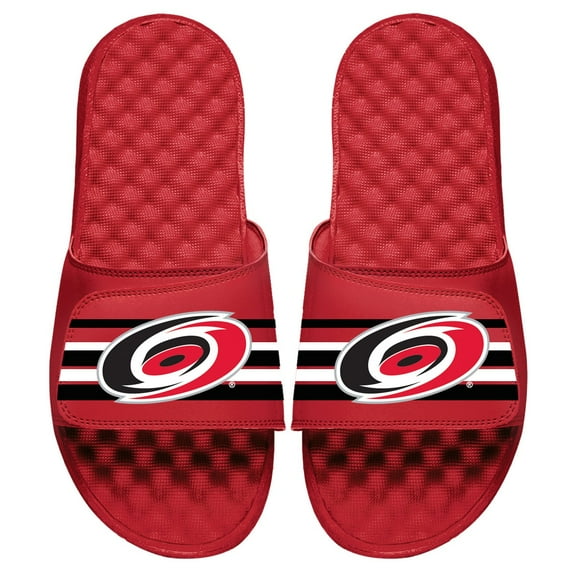 Youth ISlide Red Carolina Hurricanes Stripe Logo Slide Sandals