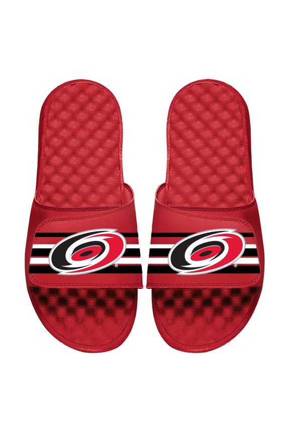 Youth ISlide Red Carolina Hurricanes Stripe Logo Slide Sandals