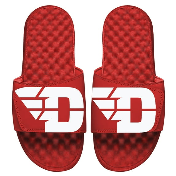 Youth ISlide Red Dayton Flyers Blown Up Logo Slide Sandals