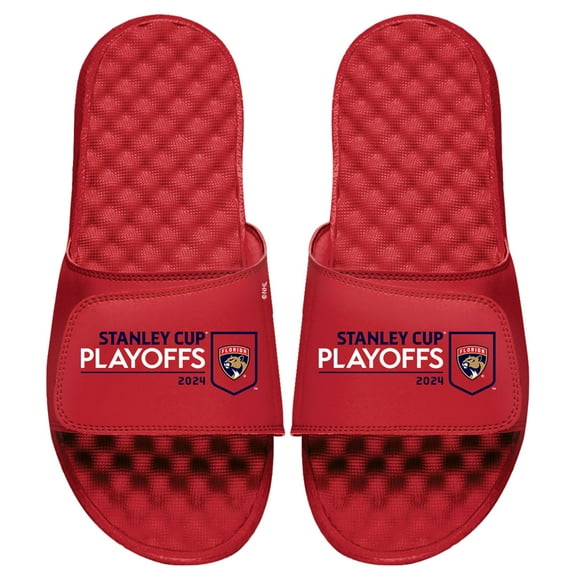 Youth ISlide Red Florida Panthers 2024 Stanley Cup Playoffs Slide Sandals