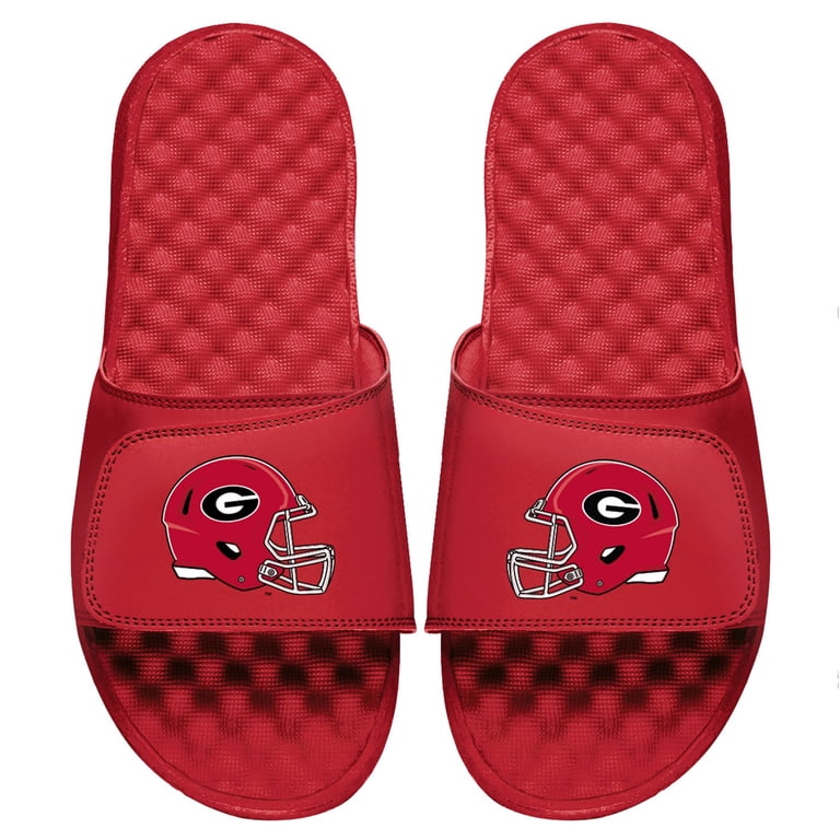 Youth ISlide Red Georgia Bulldogs Helmet Logo Slide Sandals  display picture 2