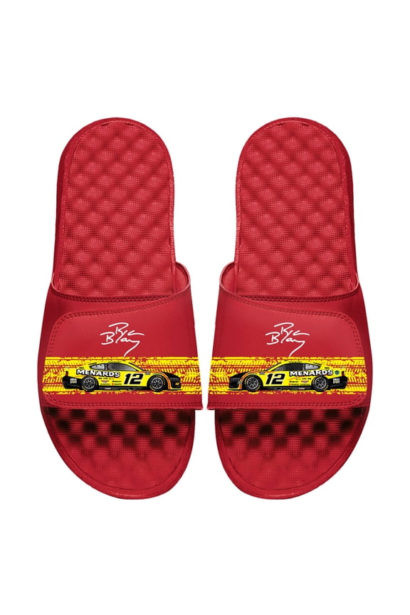 Youth ISlide Red Ryan Blaney Car Signature Stack Slide Sandals