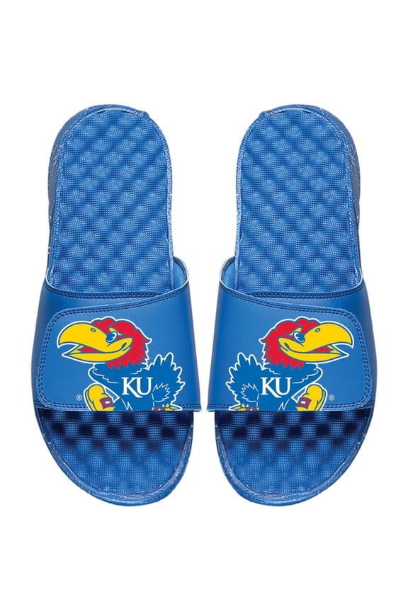 Youth ISlide Royal Kansas Jayhawks Large Primary Logo Slide Sandals