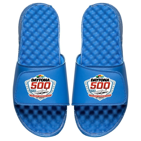 Youth ISlide Royal NASCAR 2019 Daytona 500 Color Logo Slide Sandals