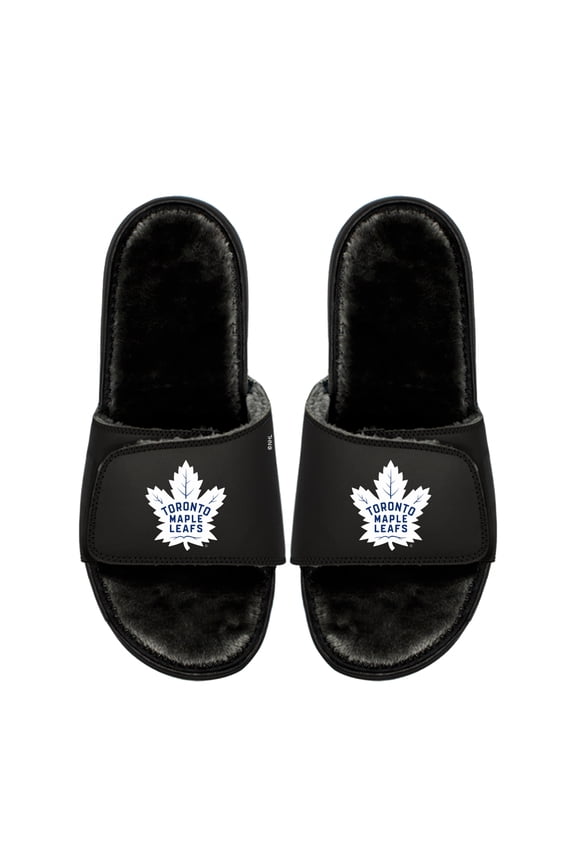 Youth ISlide Toronto Maple Leafs Logo Fur Slide Sandals