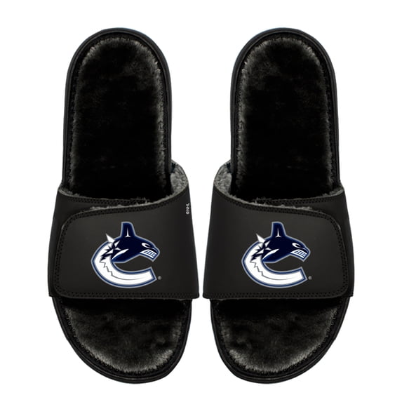 Youth ISlide Vancouver Canucks Logo Fur Slide Sandals