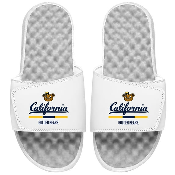 Youth ISlide White Cal Bears Split Bar Slide Sandals