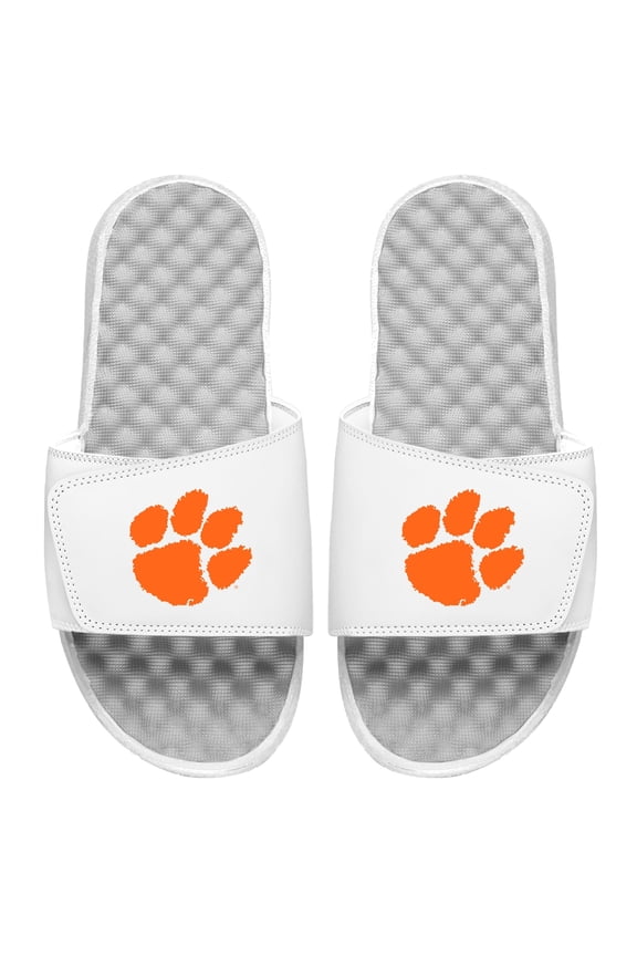Youth ISlide White Clemson Tigers Primary Logo Slide Sandals