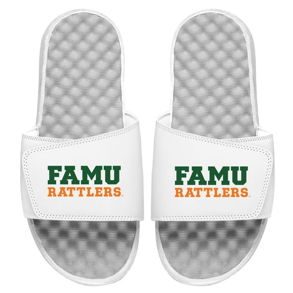 Youth ISlide White Florida A&M Rattlers Wordmark Slide Sandals