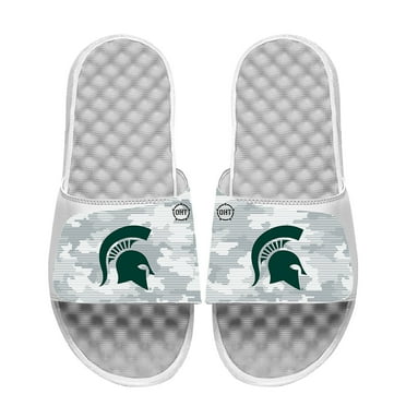 Youth ISlide White Michigan State Spartans Camo Slide Sandals