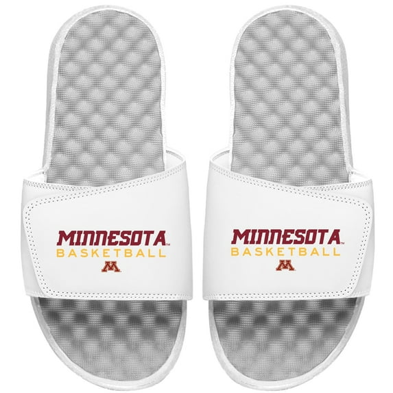 Youth ISlide White Minnesota Golden Gophers Basketball Wordmark Slide Sandals