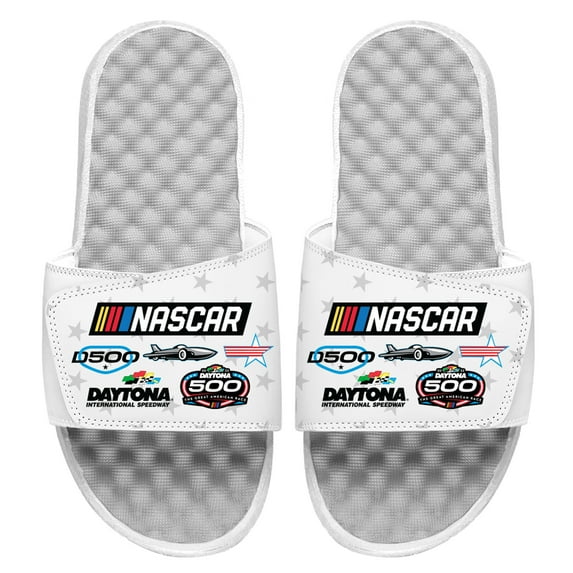 Youth ISlide White NASCAR 2022 Daytona 500 Slide Sandals