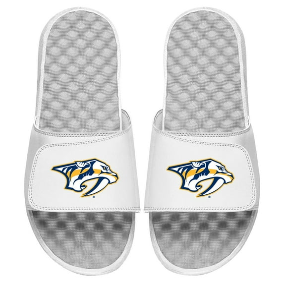 Youth ISlide White Nashville Predators Primary Logo Slide Sandals