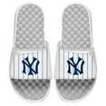 thumbnail image 1 of Youth ISlide White New York Yankees Cooperstown Pinstripe Logo Slide Sandals, 1 of 1
