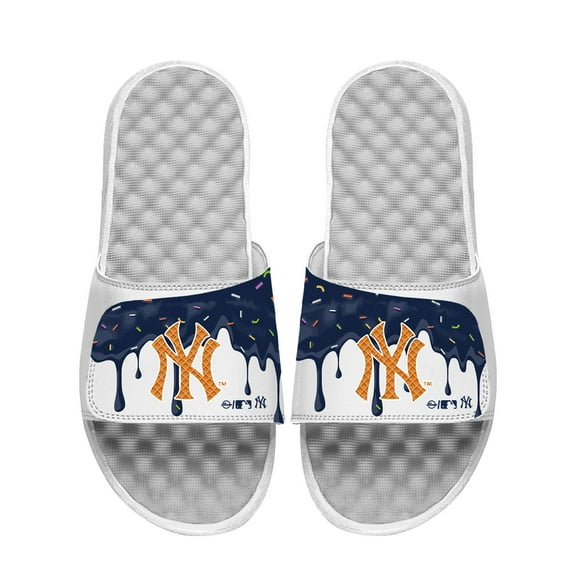 Youth ISlide White New York Yankees Ice Cream Drip Slide Sandals