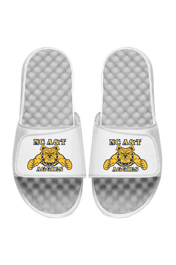 Youth ISlide White North Carolina A&T Aggies Primary Slide Sandals