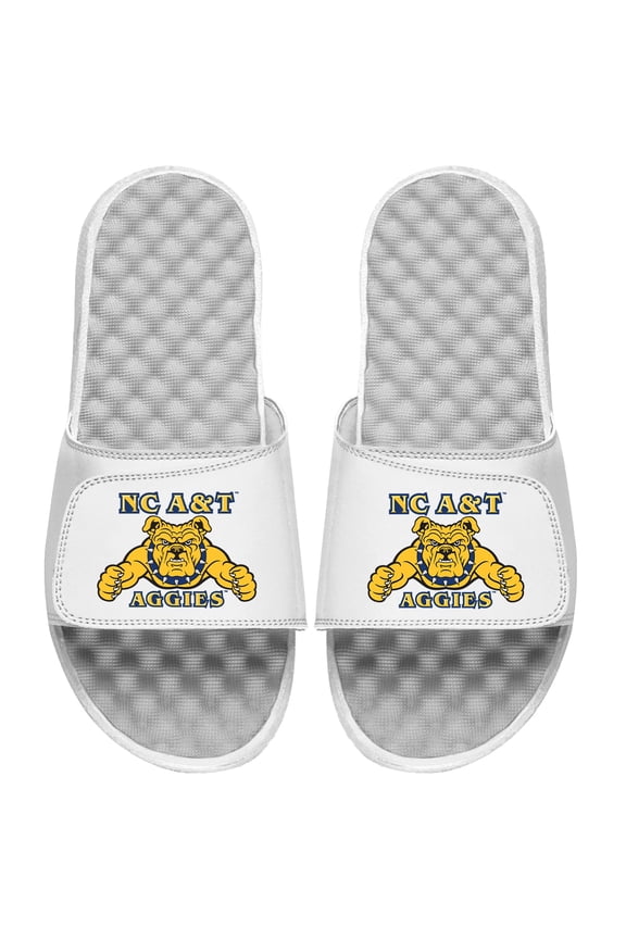 Youth ISlide White North Carolina A&T Aggies Primary Slide Sandals