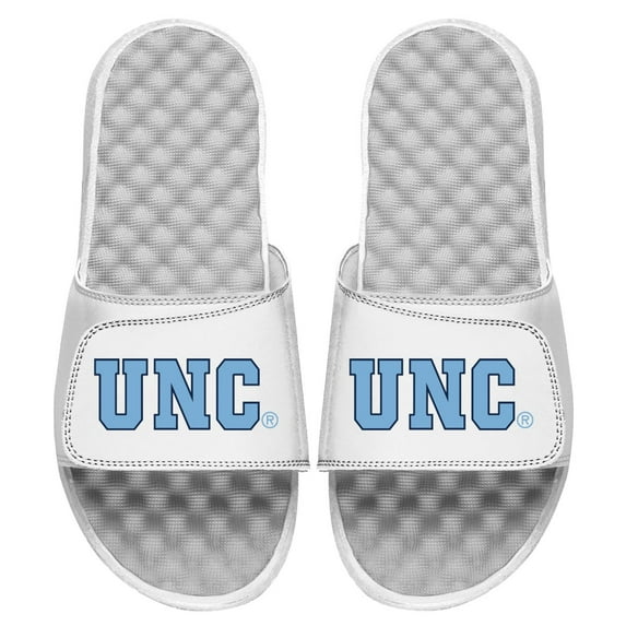 Youth ISlide White North Carolina Tar Heels Alternate Wordmark Slide Sandals