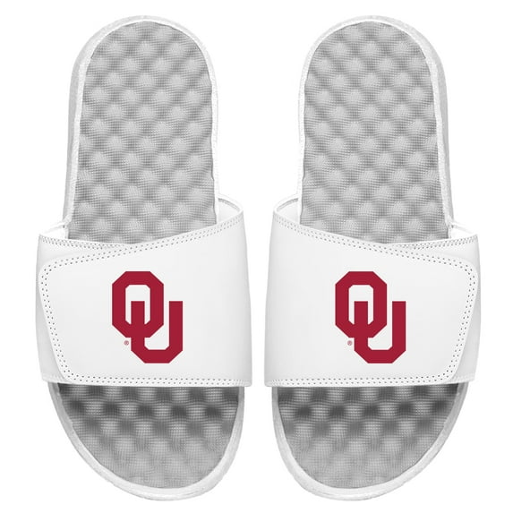 Youth ISlide White Oklahoma Sooners Primary Logo Slide Sandals