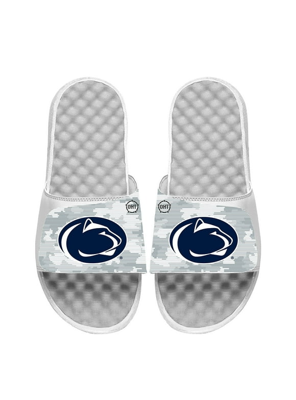 Youth ISlide White Penn State Nittany Lions Camo Slide Sandals