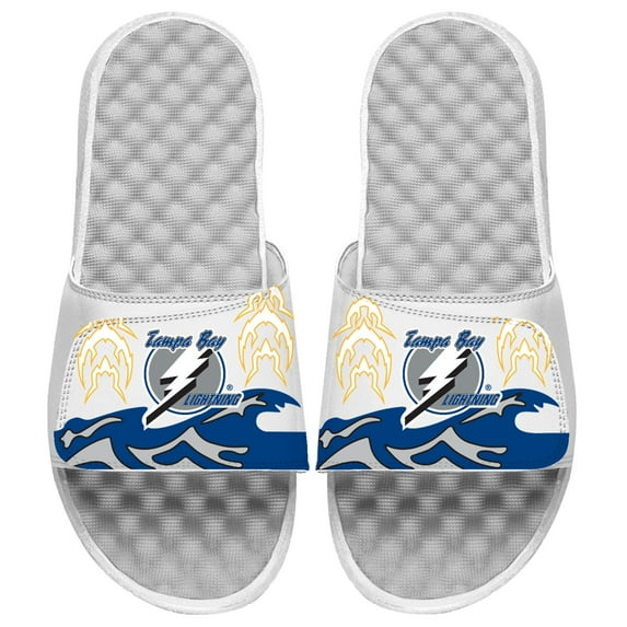 Youth ISlide White Tampa Bay Lightning Special Edition 2.0 Slide Sandals