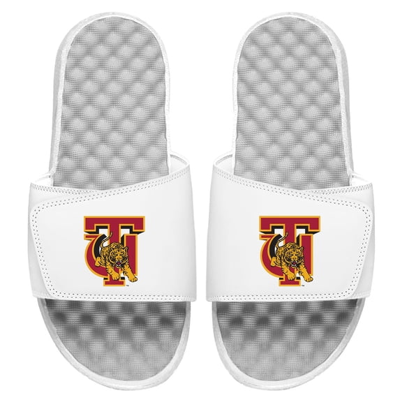 Youth ISlide White Tuskegee Golden Tigers Primary Logo Slide Sandals