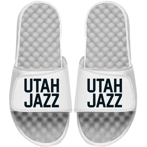 Youth ISlide White Utah Jazz Wordmark Slide Sandal