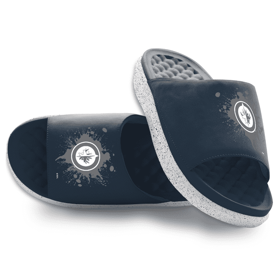 Youth ISlide Winnipeg Jets Centered Logo Splat Motive Slide Sandals