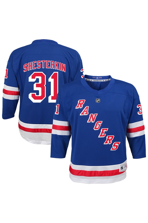 Youth Igor Shesterkin Blue New York Rangers Home Replica Player Jersey