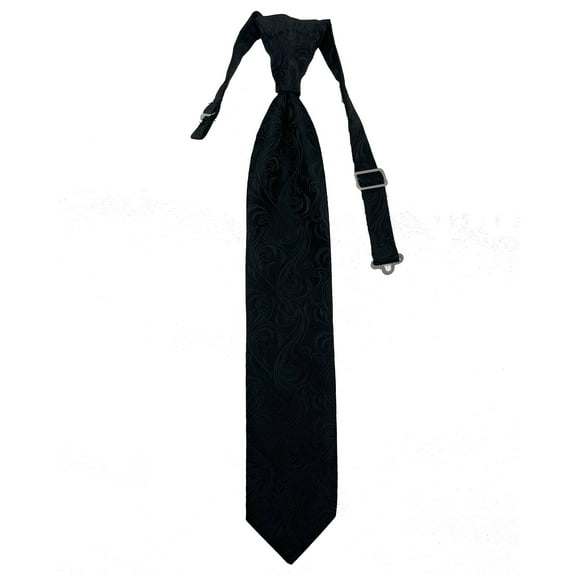 Youth Imperial Black Formal Satin Pre-Tied Neck Tie in a Variety of Colors by Spencer J’s Signature Satin Collection