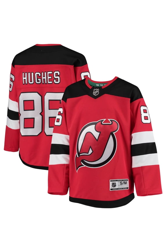 Youth Jack Hughes Red New Jersey Devils Home Premier Player Jersey