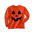 thumbnail image 1 of Youth Jack-O-Lantern Halloween Long Sleeve T-Shirt in Orange, 1 of 2