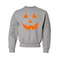 thumbnail image 1 of Youth Jack O Lantern Pumpkin Face Halloween Funny Crewneck Sweatshirt, 1 of 1