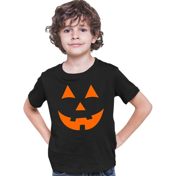 Youth Jack O Lantern Pumpkin Face Halloween Funny T-Shirt