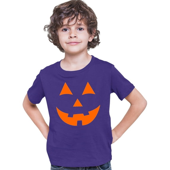 Youth Jack O Lantern Pumpkin Face Halloween Funny T-Shirt