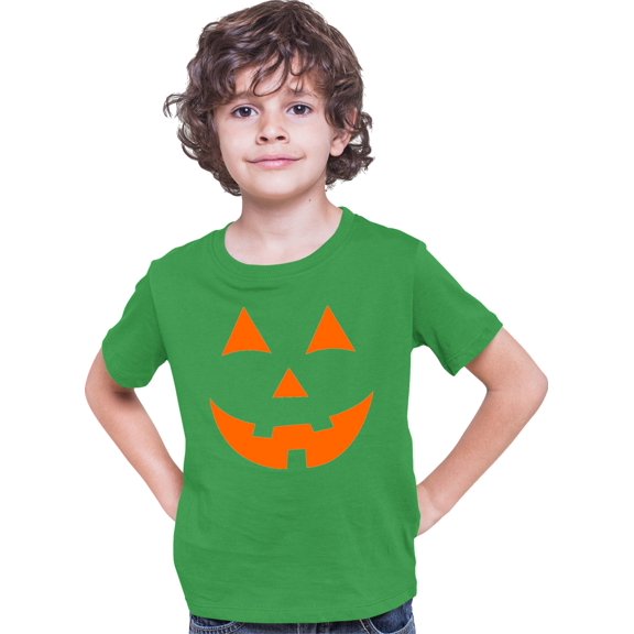 Youth Jack O Lantern Pumpkin Face Halloween Funny T-Shirt