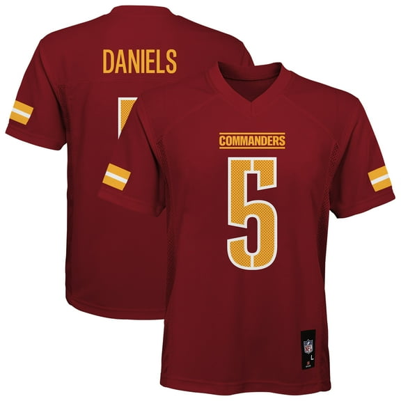 Youth Jayden Daniels Burgundy Washington Commanders Replica Player Jersey