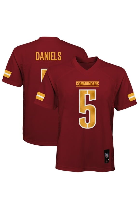 Youth Jayden Daniels Burgundy Washington Commanders Replica Player Jersey