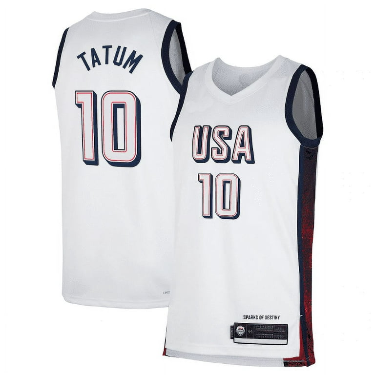 Youth Jayson Tatum 2024 USA Player White Player Jersey Walmart