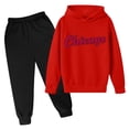 thumbnail image 1 of Youth Jogger Jumper Sweatpants Outfit Long Sleeve Hoodies Pullover Jogger Pants Little Boys Girls Winter Tracksuits Outfit Red, 4-5Y, 1 of 8