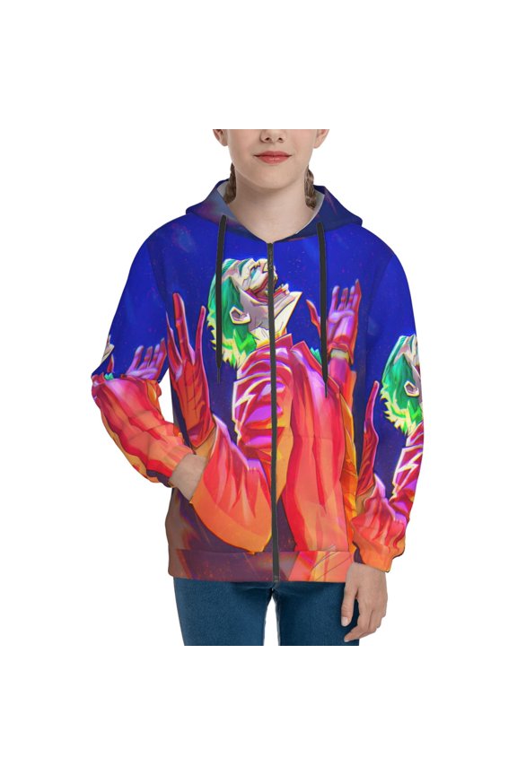 Youth Joker Zip Up Graphic Hoodie with Pockets Comfort Long Sleeve Soft Hoodies