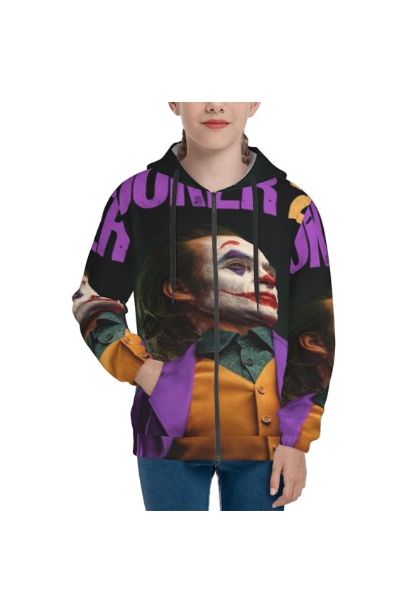 Youth Joker Zip Up Graphic Hoodie with Pockets Comfort Long Sleeve Soft Hoodies