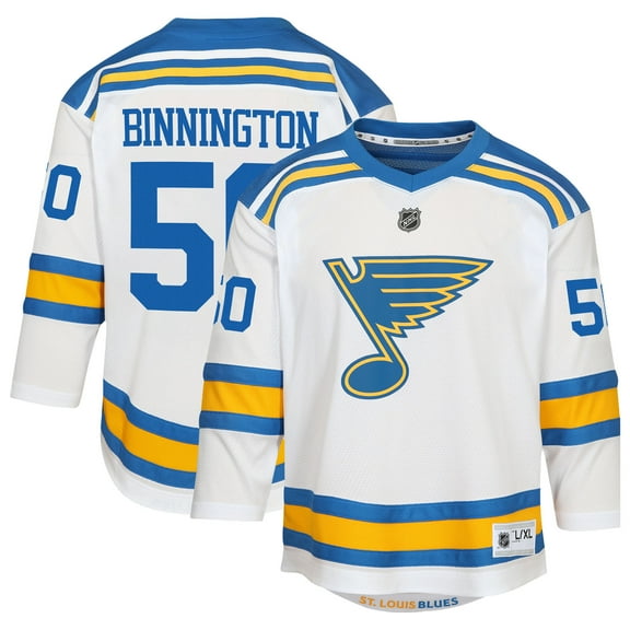 Youth-Jordan Binnington White St. Louis Blues Away Replica Player Jersey
