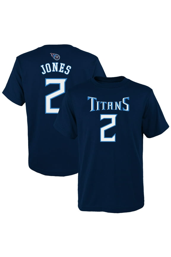 Youth Julio Jones Navy Tennessee Titans Mainliner Player Name & Number T-Shirt