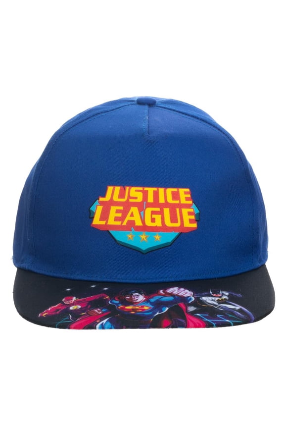 Youth Justice League Flat Bill Snapback Hat-L/XL, Adult