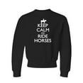 thumbnail image 1 of Youth Keep Calm And Ride Horses Equestrian Horse Lovers Crewneck Sweatshirt, 1 of 1